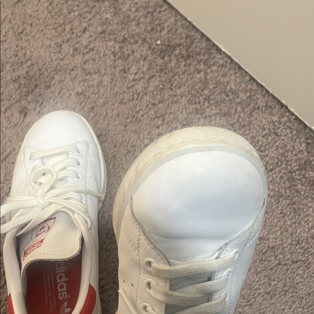 Adidas white and red Stan Smith Sneakers - Picture 9 of 10
